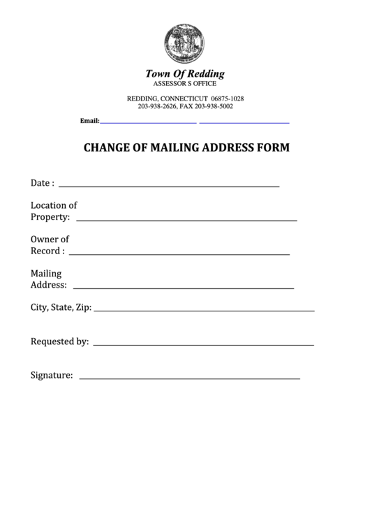 Change Of Mailing Address Form Printable pdf