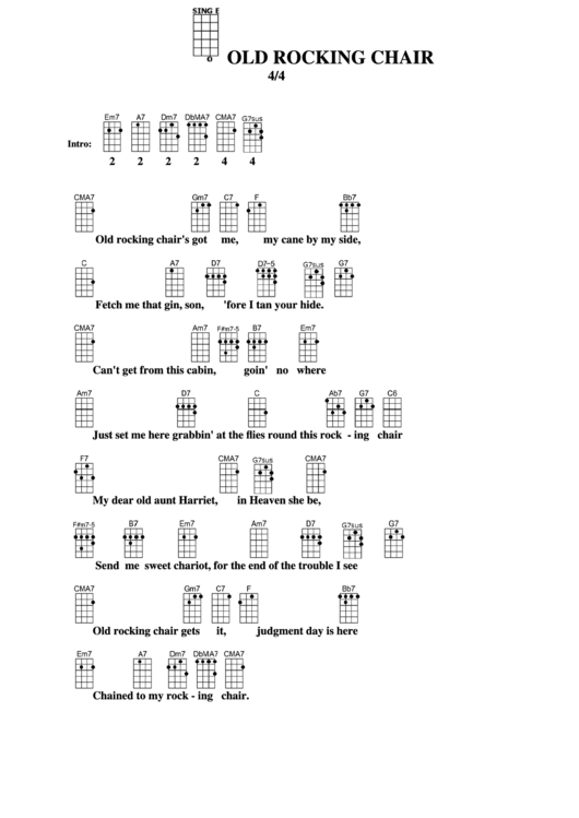 Old Rocking Chair'S Got Me Chord Chart printable pdf download
