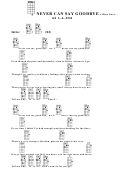 Never Can Say Goodbye - Clifton Davis Chord Chart Printable pdf