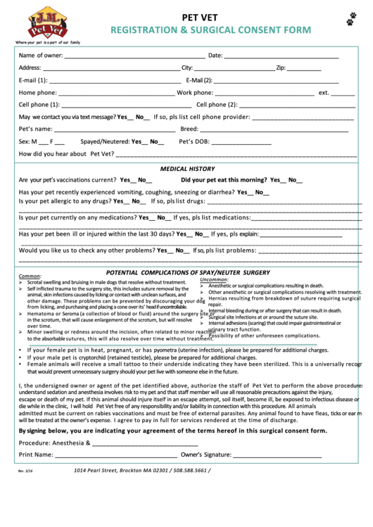 Surgery Consent Form