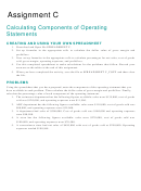 Assignment C: Calculating Components Of Operating Statements