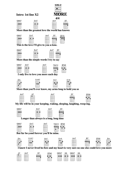 Chord Chart More printable pdf download