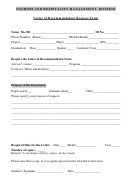 Letter Of Recommendation Request Form