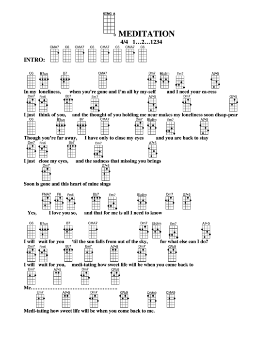 Meditation Chord Chart Printable pdf
