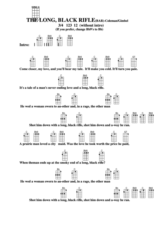 Chord Chart - Coleman/gimbel - The Long, Black Rifle(Bar) Printable pdf