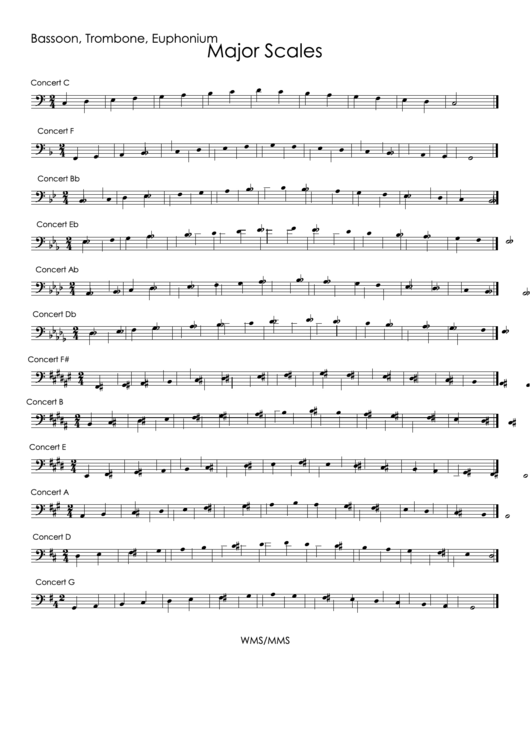 Major Scales printable pdf download