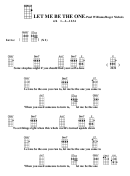 Let Me Be The One-Paul Williams/roger Nichols Chord Chart Printable pdf