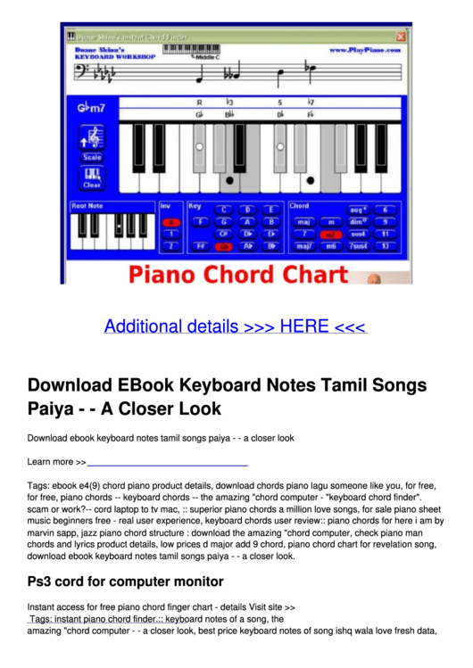 Piano Chord Chart Printable pdf