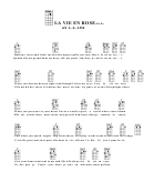 La Vie En Rose(Bar) Chord Chart Printable pdf