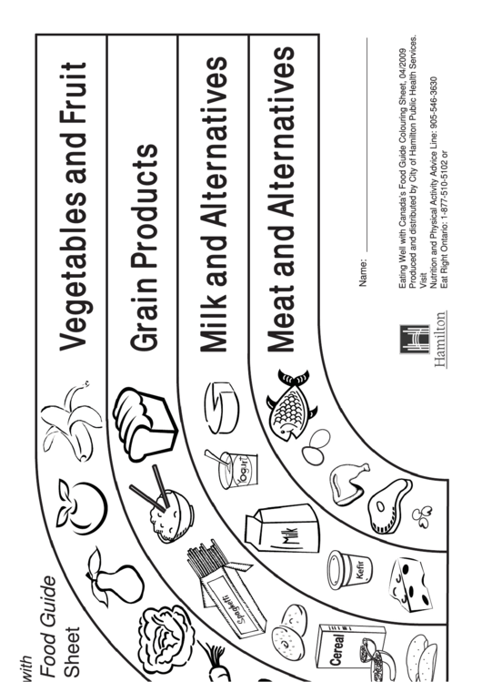 Canada's Food Guide Coloring Sheet