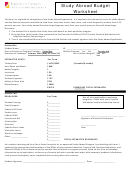 Study Abroad Budget Worksheet Template