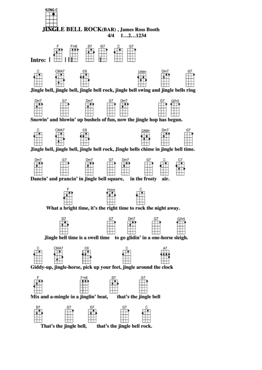 Chord Chart - W.m. Joseph Carleton Beal, James Ross Booth - Jingle Bell Rock(Bar) Printable pdf