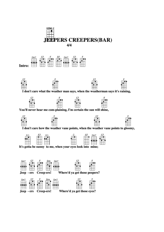Chord Chart - Jeepers Creepers(Bar) Printable pdf