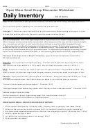 Open Share Small Group Discussion Worksheet Daily Inventory