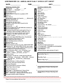 Ambulance Daily Check Off Sheet - Greenbrier Co.