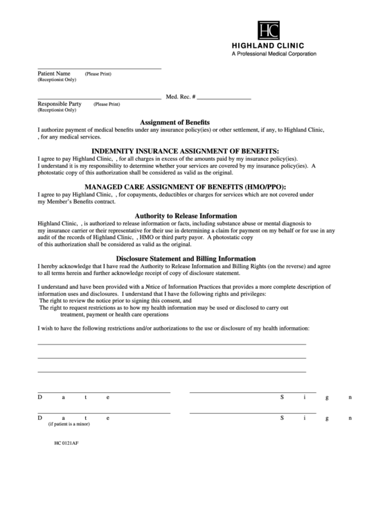 assignment-of-benefits-form-highland-clinic-printable-pdf-download