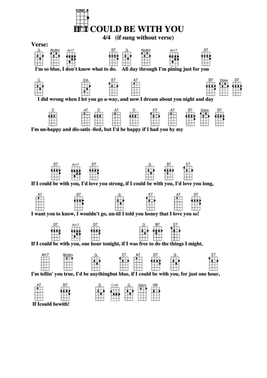 If I Could Be With You Chord Chart Printable pdf