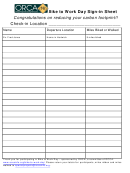 Bike To Work Day Sign-in Sheet Template