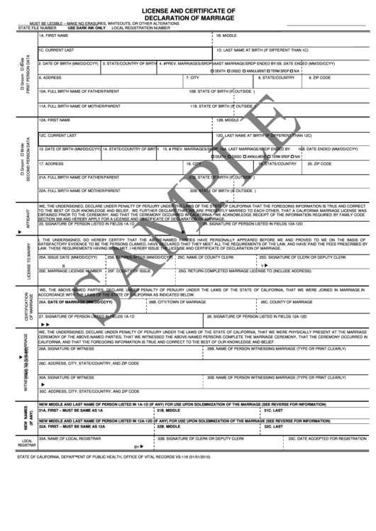 License And Certificate Of Marriage Template Printable pdf