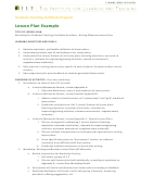 Lesson Plan Example