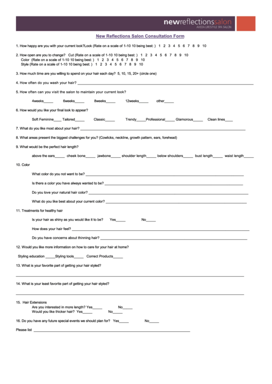 Consultation Form Printable pdf