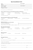 Spa Consultation Form