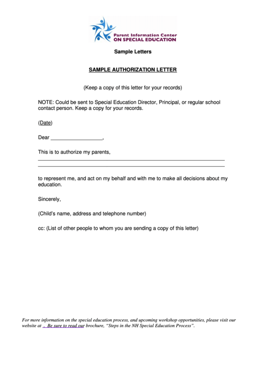 Sample Authorization Letter Template Printable pdf