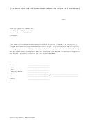 Sample Letter Of Authorization On Your Letterhead