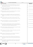 Fraction Word Problems Worksheet With Answer Key