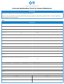 Blue Cross And Blue Shield - Account Application Form For Insured Business