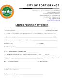 Limited Power Of Attorney - City Of Port Orange