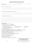 Urogynecology New Patient Intake Form