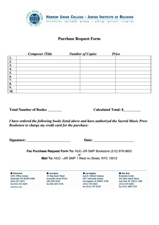 Purchase Request Form Printable pdf