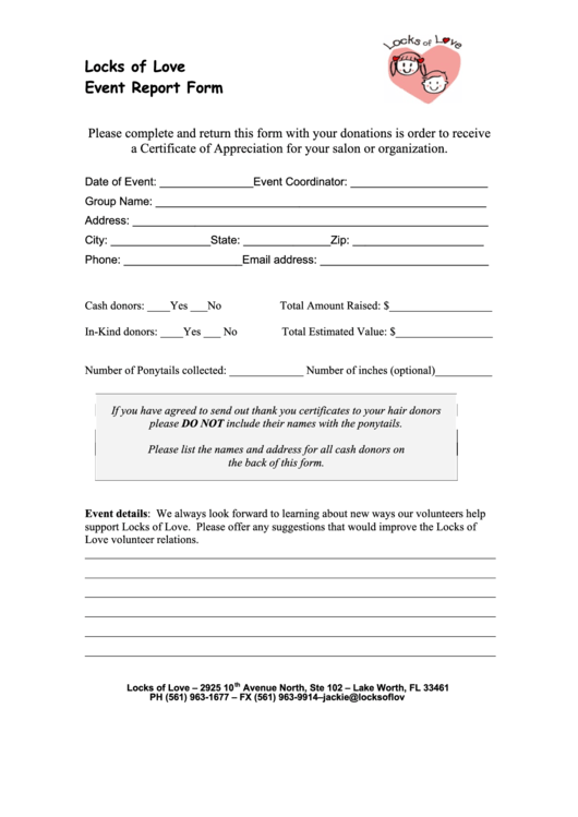Locks Of Love Printable Donation Form Printable Forms Free Online