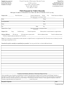 Foia Request Form For Public Records - Washington Township Printable pdf