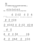 I Should Have Known Better (bar) Chord Chart