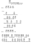 I Love Paris (No Key Change)-Cole Porter Chord Chart Printable pdf