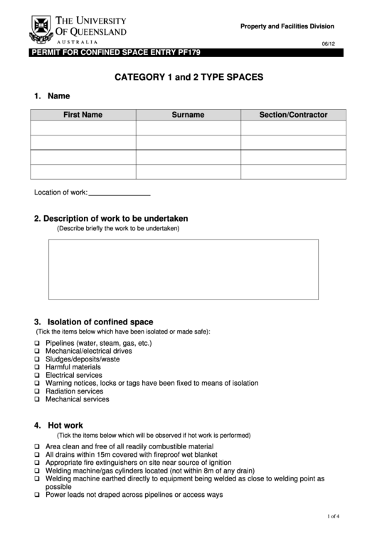 Hot work permit template