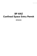 Bp Anz Confined Space Entry Permit