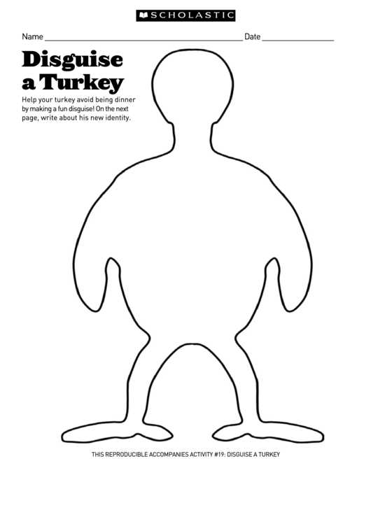 Disguise A Turkey Scholastic printable pdf download