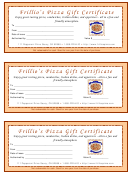 Frillios Pizza Gift Certificate