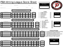 Pba Hitting League Score Sheet - Hometeamsonline