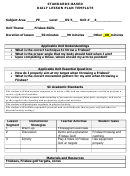 Standards Based Daily Lesson Plan Template