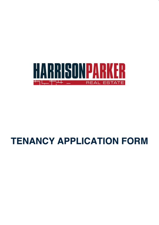 Tenancy Application Form - Harrison Parker Real Estate Printable pdf
