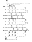 Hey There, Lonely Girl - Leon Carr/earl Shuman Chord Chart