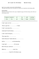 All I Want For Christmas Song Activity Sheet