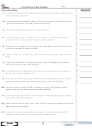Unit Fraction Word Problems Worksheet With Answer Key