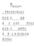 Heartaches Chord Chart Printable pdf