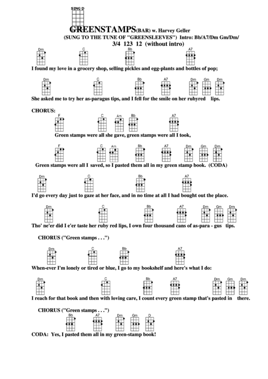 Greenstamps(Bar) W. Harvey Geller Chord Chart Printable pdf