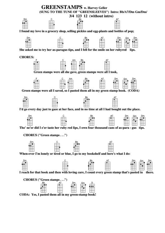 Greenstamps W. Harvey Geller Chord Chart Printable pdf